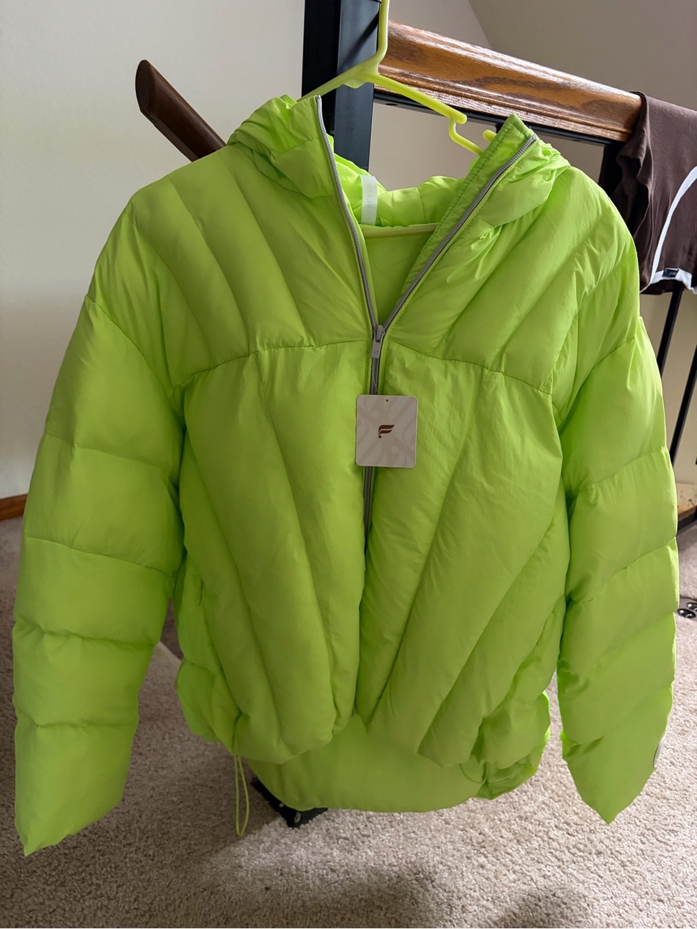 Fabletics women’s Lime Hooded Puffer Jacket